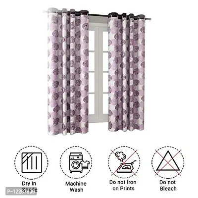 Cortina Polyester Fabric Eyelet Window Curtain (Purple)-thumb5