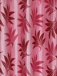 Cortina Door Drapes | Curtains for Home, Bedroom, Office Rooms | Balances Room Temperature | Polyester Fabric | Semi-Transparent | Leaf Print Design | Pack of 2 | 7Ft | Pink 1-thumb1