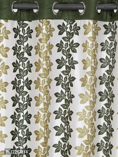 Cortina Polyester Fabric Eyelet Door Curtain (Green)-thumb2