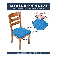 Cortina Dining Chair Cushion Covers | Polyester-Spandex Mix | Removable Seat Protectors | Self Digitally Printed | 23 x 23 Inches | Wrinkle Resistant  Non-Slip | Stretchy | Pack of 6 |Blue 7-thumb4