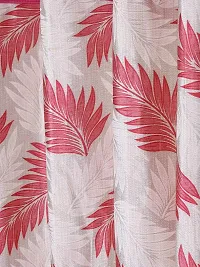 Cortina Leaf Design Long Door Drapes | Curtains for Home, Bedroom, Office Rooms | Balances Room Temperature | Polyester Fabric | Room-Darkening | Strechable | Pack of 2 | 9Ft | Pink 2-thumb2