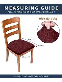 Cortina Dining Chair Cushion Covers | Polyester-Spandex Mix | Removable Seat Protectors | Self Digitally Printed | 23 x 23 Inches | Wrinkle Resistant  Non-Slip | Stretchy | Pack of 6 |Maroon 5-thumb3