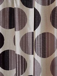 Cortina Polka Print Long Door Drapes | Curtains for Home, Bedroom, Office Rooms | Balances Room Temperature | Polyester Fabric | Room-Darkening | Strechable | Pack of 2 | 9Ft | Brown-thumb2