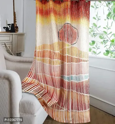 Cortina Silk Window Curtain | Drapes for Home, Bedroom, Guest Rooms, Office Rooms | Balances Room Temperature | Silky Smooth | Semi-Transparent | Digitally Printed | Pack of 1 | 5 FT | Multicolor 4