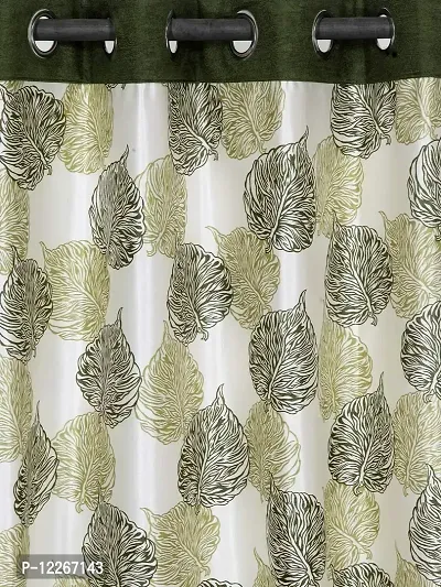 Cortina Polyester Fabric Eyelet Window Curtain (Green)-thumb2