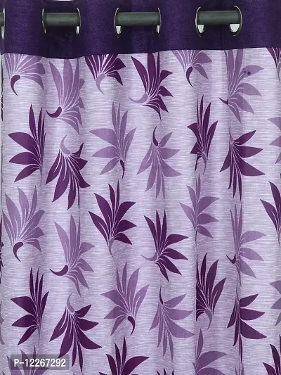 Cortina Polyester Fabric Eyelet Window Curtain (Purple)-thumb2