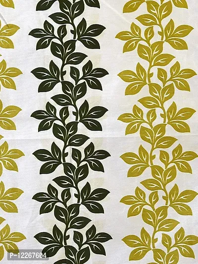 Cortina Polyester Floral Print Jhalar Pattern Curtains with Metal Eyelet ? Soft  Smooth ? Ready Fit ? Reusable Fabric ? Bedroom Living Room Kids Room Hall Office ? 7 Feet Set of 2 ? Green?-thumb5