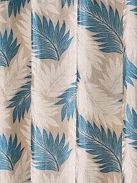 Cortina Leaf Design Long Door Drapes | Curtains for Home, Bedroom, Office Rooms | Balances Room Temperature | Polyester Fabric | Room-Darkening | Strechable | Pack of 2 | 9Ft | Blue 2-thumb2