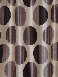 Cortina Polka Print Long Door Drapes | Curtains for Home, Bedroom, Office Rooms | Balances Room Temperature | Polyester Fabric | Room-Darkening | Strechable | Pack of 2 | 9Ft | Brown-thumb1