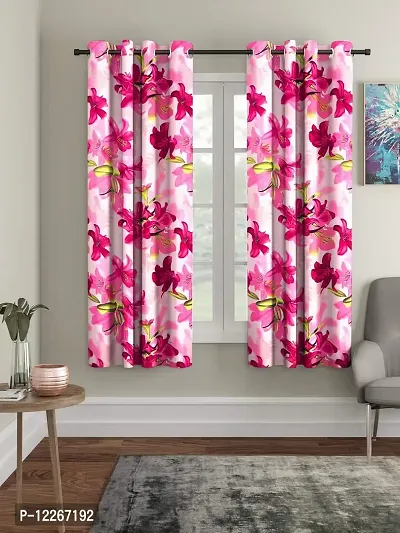 Cortina These Beautiful Curtain Panel is a Great Choice for Anyone. Latest Curtains Sets Floral Printed Polyester Window Curtain for Bedroom Living Room 5ft (Set of 2)-thumb0