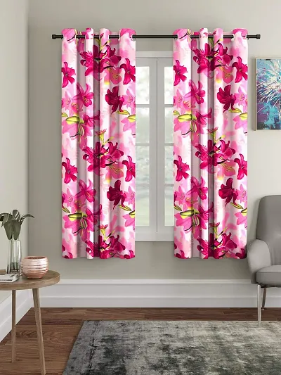 Cortina These Beautiful Curtain Panel is a Great Choice for Anyone. Latest Curtains Sets Floral Printed Polyester Window Curtain for Bedroom Living Room 5ft (Set of 2)