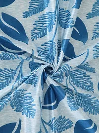 Cortina Leaf Design Long Door Drapes | Curtains for Home, Bedroom, Office Rooms | Balances Room Temperature | Polyester Fabric | Room-Darkening | Strechable | Pack of 2 | 9Ft | Blue 3-thumb3