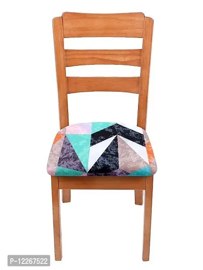 Cortina Dining Chair Cushion Covers | Polyester-Spandex Mix | Removable Seat Protectors | Abstract Digitally Printed | 23 x 23 Inches | Wrinkle Resistant  Non-Slip | Stretchy | Pack of 6 |Blue 8