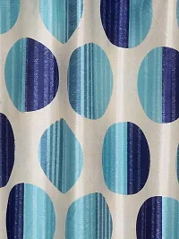 Cortina Polka Print Window Curtain | Drapes for Home, Bedroom, Guest Rooms, Office Rooms | 5Ft | Balances Room Temperature | Streachable | Polyester | Room-Darkening | Pack of 2 | Blue-thumb1