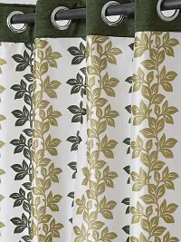 Cortina Polyester Fabric Eyelet Door Curtain (Green)-thumb2