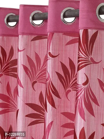 Cortina Polyester Fabric Eyelet Long Door Curtain for Bedroom, Living Room- Set of 2- 9ft. Pink-thumb3