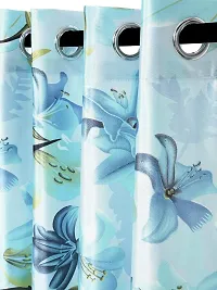 Cortina Latest Floral Printed Polyester Door Curtain for Bedroom, Living Room -Set of 2-7ft.-thumb1