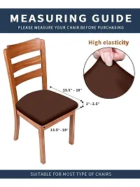 Cortina Plain Dining Chair Seat Covers | Stretchable Fabric | Polyester-Spandex Mix | Machine-Washable | 23 x 23 Inches | Wrinkle Resistant  Non-Slip | Cushion Protectors-thumb4