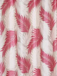 Cortina Leaf Design Long Door Drapes | Curtains for Home, Bedroom, Office Rooms | Balances Room Temperature | Polyester Fabric | Room-Darkening | Strechable | Pack of 2 | 9Ft | Pink 2-thumb1