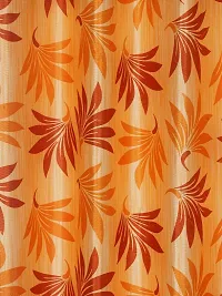 Cortina Leaf Design Long Door Drapes | Curtains for Home, Bedroom, Office Rooms | Balances Room Temperature | Polyester Fabric | Room-Darkening | Strechable | Pack of 2 | 9Ft | Orange-thumb1