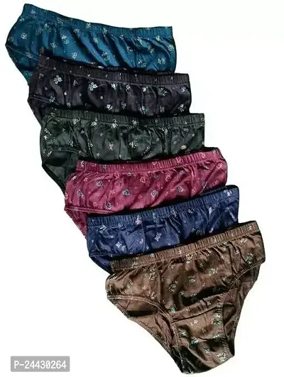 Stylish Multicoloured Polyester Printed Briefs For Women Pack Of 5