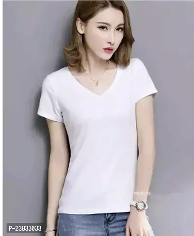 Stylish Fancy Designer Cotton Solid T-Shirts For Women