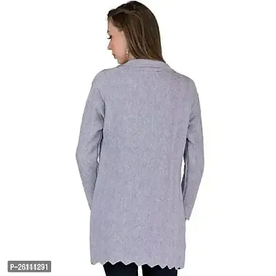 Royal Rajasthani Women V-Neck Full Sleeves Length Cable Button Woolen Wine Cardigan Sweater-thumb2