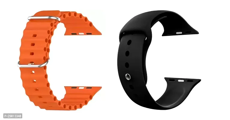 Adcom Silicone Straps  Compatible with Adcom Ignite Voice Infinity Smart Watches  Black Compatible with Adcom Armour Armour Pro Smart Watches  Orange Pack of 2