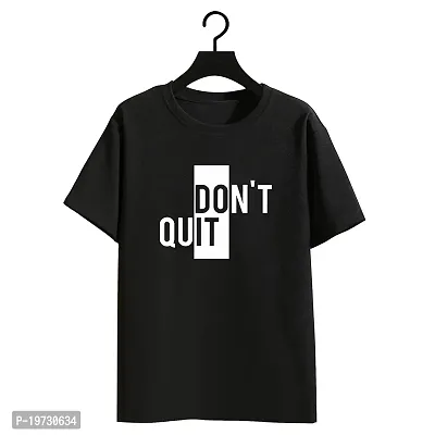 SSDSS Fashion Stylish Unisex Regular fit Dont Quit Half Sleeves Tshirts | Graphics Printed (XXL, Black)-thumb0