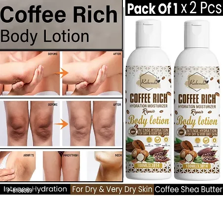Rabenda Coffee Rich Hydration Moisturizer Body Lotion With Coffee And Shea Butter-Pack Of 2,  100 ml each