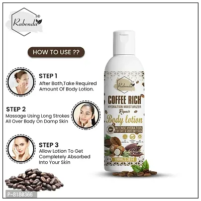 Rabenda Coffee Rich Hydration Moisturizer Body Lotion With Coffee And Shea Butter-Pack Of 2,  100 ml each-thumb4