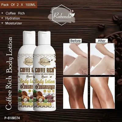 Rabenda Coffee Rich Hydration Moisturizer Body Lotion With Coffee And Shea Butter-Pack Of 2,  100 ml each