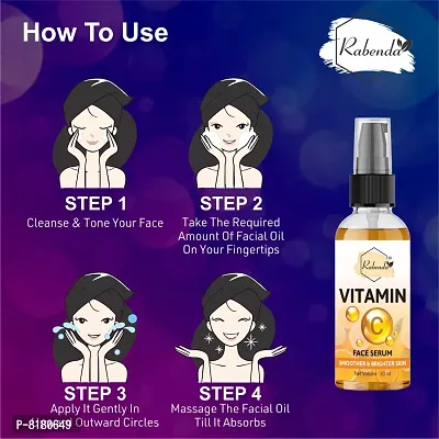 Rabenda 1% Vitamin C Face Serum With Mandarin For Glowing Skin With Pure Ethyl Ascorbic Acid For Hyperpigmentation And Dull Skin, Fragrance-Free,50 ml-thumb4