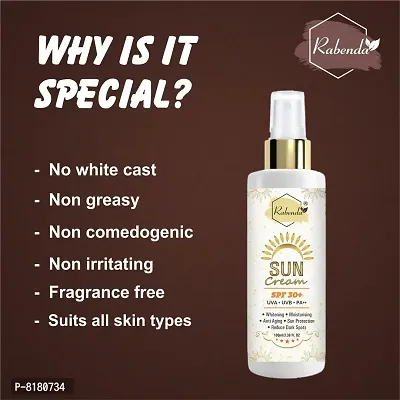 Rabenda Sunscreen Cream Spf 30+, Whitening,Moisturising,Anti Aging,Reduce Dark Spote Protetion From Uva/Uvb/Pa++, Sun Protection And De Tan- 100 ml each, Pack Of 2-thumb3