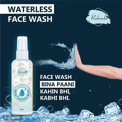 Rabenda Waterless Face Wash For Brighter And Fresher Look, Chondrus Crispus And Aloe Vera Extract And Vitamin E For Men And Women- 100 Ml-thumb2