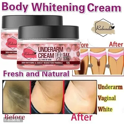 Rabenda Underarm And Neck Back Whitening Cream For Lightening And Brightening All Skin Types - Pack Of 2, 50 Grams Each-thumb0