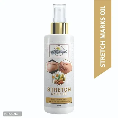 Abhigamyah Stretch Care Oil to Minimize Stretch Marks and Even Out Skin Tone - Blend of 6 Oils with Rosehip Calendula and Sea Buckthorn Oils - No Parabens, Silicones, Mineral Oil and Color - 100mL pack of 1-thumb0