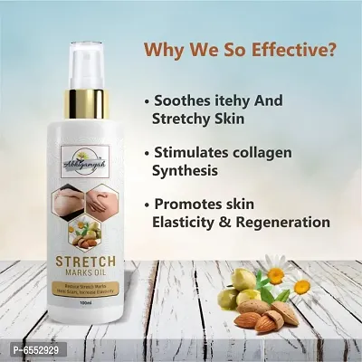 Abhigamyah Stretch Care Oil to Minimize Stretch Marks and Even Out Skin Tone - Blend of 6 Oils with Rosehip Calendula and Sea Buckthorn Oils - No Parabens, Silicones, Mineral Oil and Color - 100mL pack of 2-thumb3