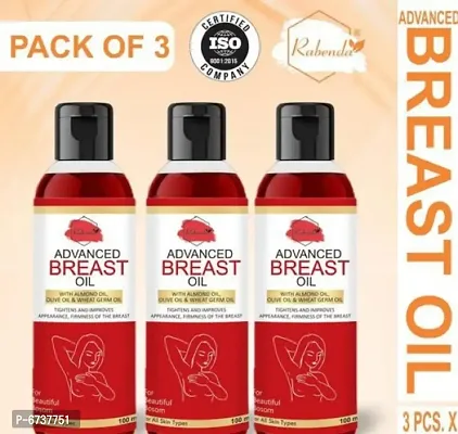 RABENDA Release Breast Destressing Oil for Women- ALMOND OIL,OLIVE OIL  WHEAT GERM OIL - Relieves Stress Caused by Wired Bra and Breast toner massage oil 100% natural which helps in growth pack 3