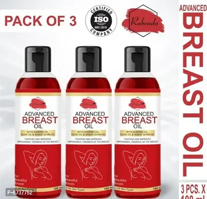 RABENDA Release Breast Destressing Oil for Women- ALMOND OIL,OLIVE OIL  WHEAT GERM OIL - Relieves Stress Caused by Wired Bra and Breast toner massage oil 100% natural which helps in growth pack 3
