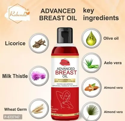 RABENDA Release Breast Destressing Oil for Women- ALMOND OIL,OLIVE OIL  WHEAT GERM OIL - Relieves Stress Caused by Wired Bra and Breast toner massage oil 100% natural which helps in growth pack 1-thumb3