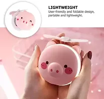 New LED Light Mirror Fan for Instant Beauty with Cartoon LED Selfie Light-thumb2