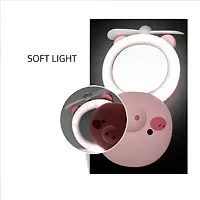 Makeup Mirrors Portable Led Cartoon Pig Fill Light Makeup Mirror Fan-thumb1