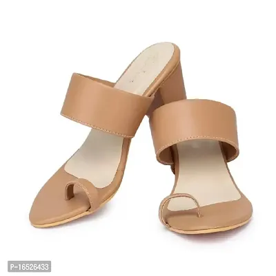 Stylish Brown Synthetic Solid Heels For Women-thumb0