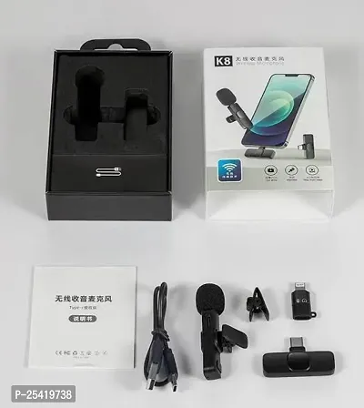 ORIGINAL ( Type C ) K8 Wireless Plug and Play Collar Mic Supported Android | K8 Wireless Mic For YouTube | K8 Wireless Microphone For YouTube | K8 Wireless mics-thumb3