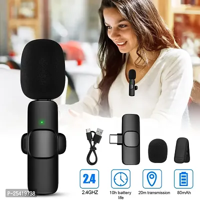 ORIGINAL ( Type C ) K8 Wireless Plug and Play Collar Mic Supported Android | K8 Wireless Mic For YouTube | K8 Wireless Microphone For YouTube | K8 Wireless mics-thumb2