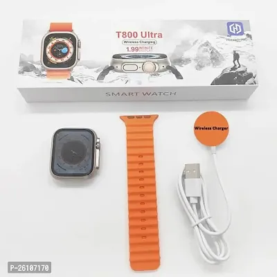 Smart Watch Men Series 8 NFC Body Temperature Monitor Bluetooth Call Calculator Wireless Smartwatch with Dual Strap Orange-thumb0