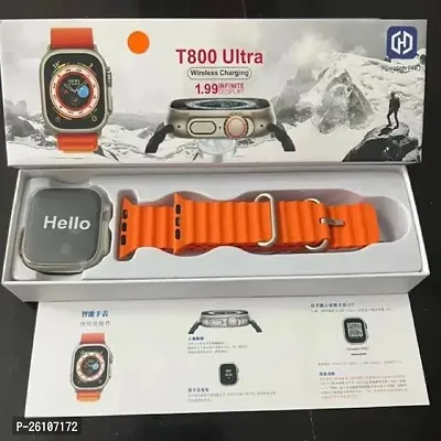 Smart Watch Men Series 8 NFC Body Temperature Monitor Bluetooth Call Calculator Wireless Smartwatch with Dual Strap Orange