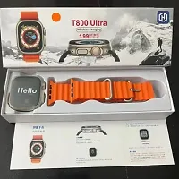 Smart Watch Men Series 8 NFC Body Temperature Monitor Bluetooth Call Calculator Wireless Smartwatch with Dual Strap Orange-thumb1