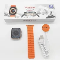 Smart Watch Men Series 8 NFC Body Temperature Monitor Bluetooth Call Calculator Wireless Smartwatch with Dual Strap Orange-thumb1